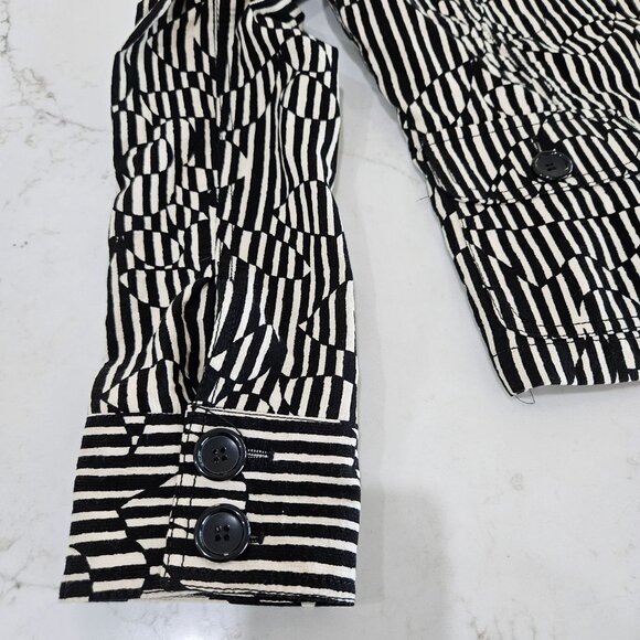 Max Mara Weekend Jacket Size 8 Black & White Geometric Print - Picture 9 of 14